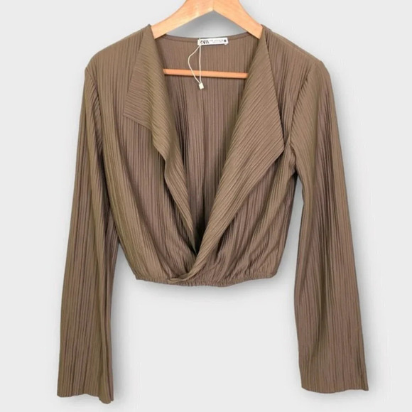 Zara Pleated Wrap Top - Picture 6 of 11